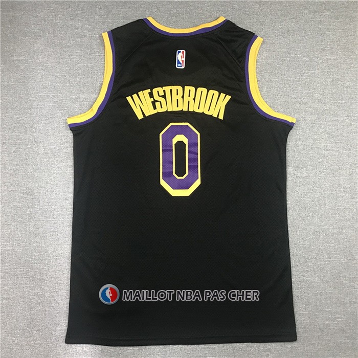 Maillot Los Angeles Lakers Russell Westbrook NO 0 Statement 2021-22 Noir